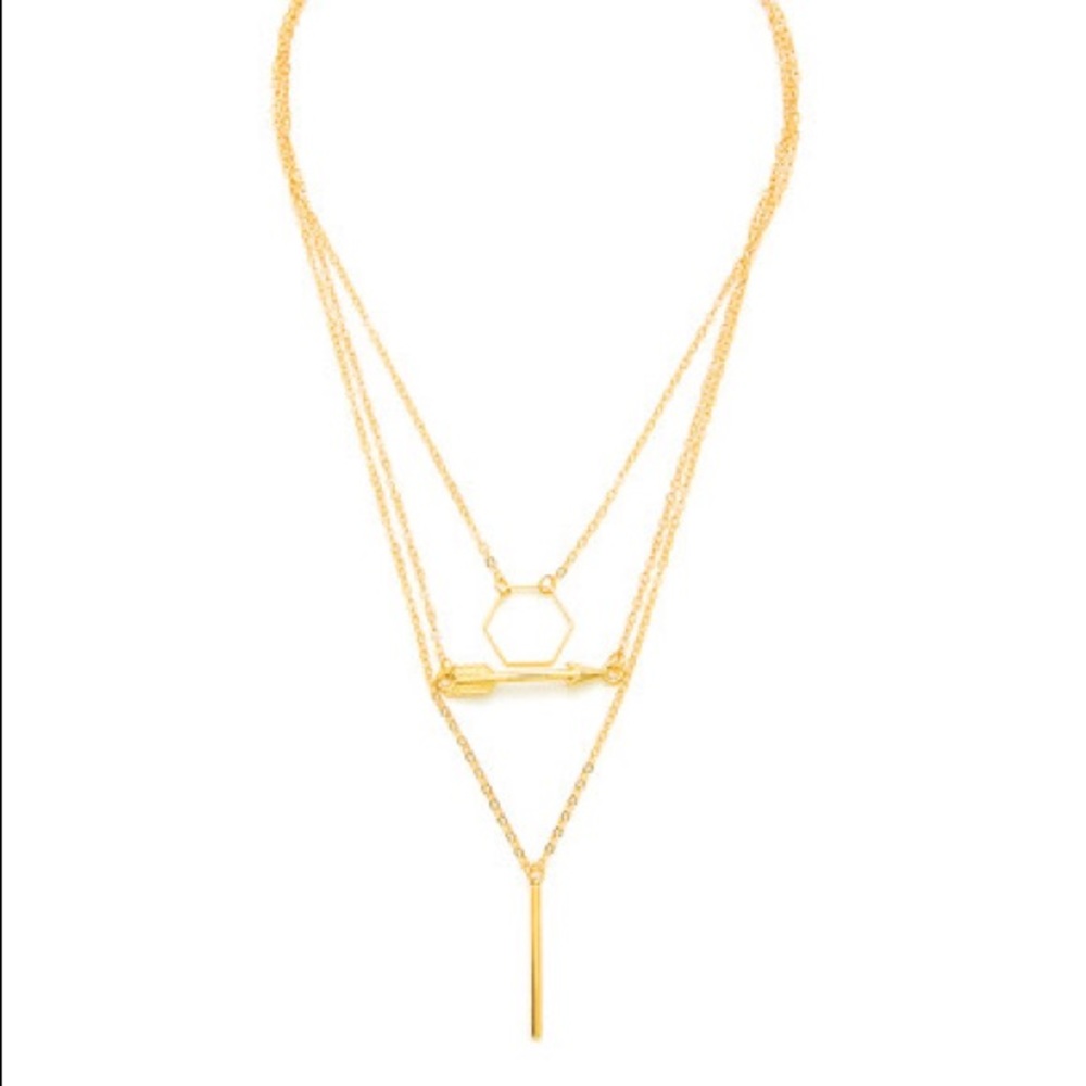 Hexagon Layered Necklace